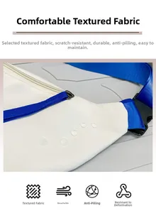 Close-up of waterproof high-density fabric showing water resistance on sports chest bag