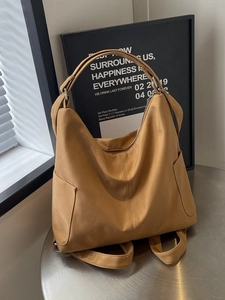 Dames Casual Geplooide Tote Tas Grote Capaciteit Stof Nylon Schoudertas Mode Woon-werkverkeer Omvormbare Rugzak Handtas Dagelijks Reistas