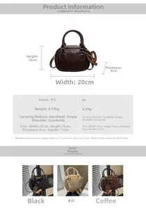 Detailed dimension chart for stylish PU leather bowling bag with heart charm and strap