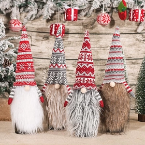Christmas Gnome Wine Bottle Topper Knitted Swedish Tomte Long Beard Wine Bottle Cover Holiday Dinner Table Party Decor Ornament