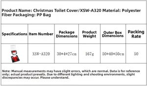 Tableau des détails du kit de décoration de toilettes de Noël avec gnome festif