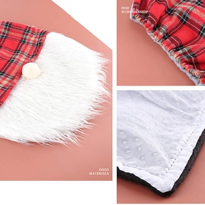 Christmas gnome toilet set with red plaid fabric and anti-slip backing for holiday decor
