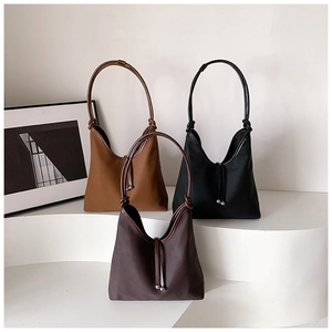 Chic semi-circular tote bags in PU and matte fabric, stylish minimalist shoulder bag