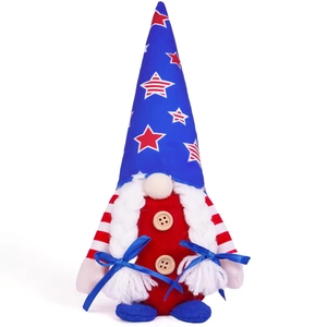 Patriotischer Zwerg zum Unabhängigkeitstag mit Sternen- und Streifendesign-Plüschtier