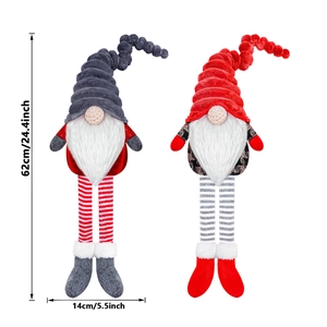 Set of two Christmas faceless gnomes with long legs for Nordic home decor 62cm tall