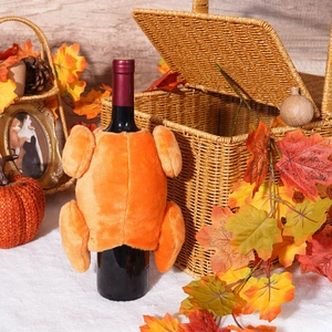 Pluche kalkoen wijnfleshoes voor Thanksgiving en herfst oogsttafel decoratie