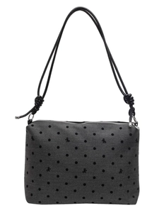 Sac fourre-tout gris en nylon à pois noirs avec détails de nœuds décoratifs