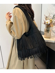 Vintage Wildleder-Imitat Quasten Umhängetasche Große Kapazität Böhmische Hobo Tote Bag Für Damen Casual Reisen Shopping