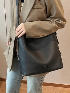 Women Large Capacity Hobo Bag Litchi Texture PU Leather Bucket Bag Crossbody Shoulder Bag For Daily Commuting Office Wear