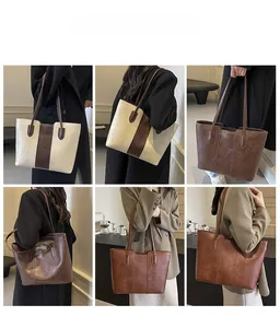 Collage of chic tote bags showing different wearing angles for commuting style