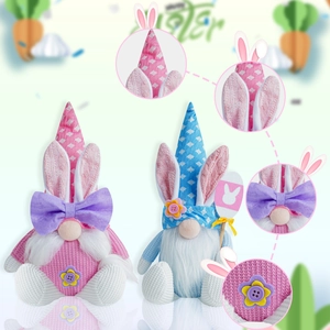 Detalles de gnomos de Pascua con sombreros de punto y tela de peluche muy suave
