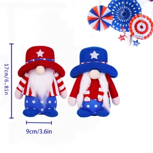 Set di gnomi patriottici del 4 luglio con cappelli a stelle e strisce decorativi