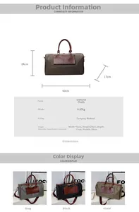 Detail specifications for large oxford cloth travel bag with multi-way carry options