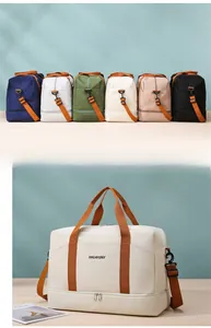 Lot de sacs de voyage en tissu Oxford en six couleurs avec compartiment à chaussures