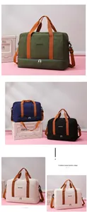 Détail du sac de voyage en tissu Oxford haute capacité avec compartiment séparé pour linge humide
