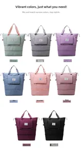 Collage de sacs de voyage multicolores en nylon imperméable avec fond extensible zippé