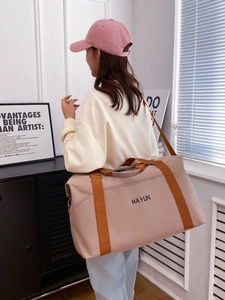 Large Capacity Oxford Cloth Travel Bag Waterproof Gym Duffel For Yoga Sports Weekend With Wet Dry Compartment And Trolley Strap