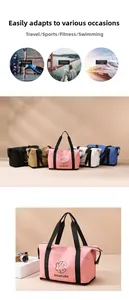 Multi-color travel bags for fitness and travel with trolley sleeve and brand logo