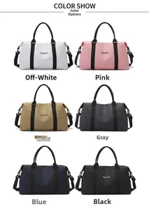Detailed grid view showing high-capacity oxford gym bags in six versatile stylish colors