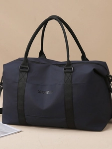 Large blue Oxford cloth travel bag for gym and weekend trips with sturdy handles