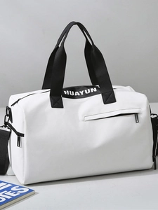 Bolsa de deporte blanca grande con separación en seco y húmedo para viajes y fitness