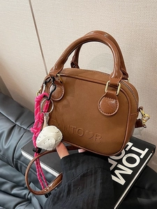 Women Retro PU Leather Small Square Crossbody Bag Minimalist Handbag With Sports Baseball Theme Charm Fashion Shoulder Bag