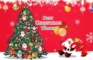 Festliche Weinflaschentasche mit Weihnachtsmann und Weihnachtsbaum-Motiv in leuchtendem Rot