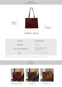 Detailed dimension guide for the faux suede bow tote showing size and weight specs