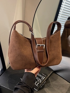 Women Retro PU Matte Shoulder Bag Korean Fashion Hobo Underarm Bag Large Capacity Contrast Stitching Tote For Daily Shopping
