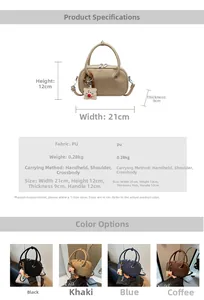 Tableau de dimensions pour petit sac à main rétro en cuir PU avec détails de taille