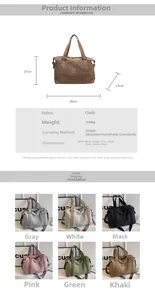 Tableau des tailles et options de couleurs pour le grand sac de voyage en 38x27x15 cm