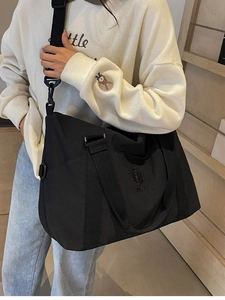 Grand Sac de Voyage en Nylon pour Femmes Sac Fourre-Tout Sportif Multifonctionnel Sac à Bandoulière Décontracté Sac à Main de Mode