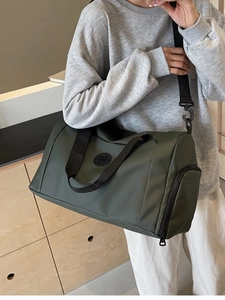 Borsa da Viaggio in Nylon di Grande Capacità Con Scomparto Scarpe Indipendente E Separazione Secco Umido Per Donna Palestra Weekend
