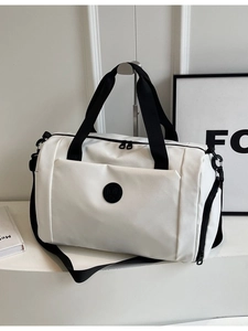 Borsa da viaggio capiente con scomparto scarpe e separazione asciutto bagnato bianco