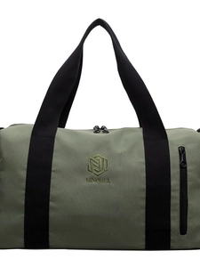 Borsa fitness verde oliva con separazione umido-secco e ampi manici per lo sport