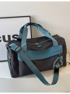 Sac de fitness et yoga noir et cyan avec compartiment humide et bandoulière réglable