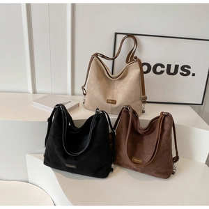 Women Large Capacity Shoulder Bag PU Leather Frosted Texture Tote Bag Adjustable Strap Casual Hobo Handbag Work Everyday Top