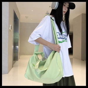 Mint green large capacity sports yoga tote bag with adjustable shoulder strap