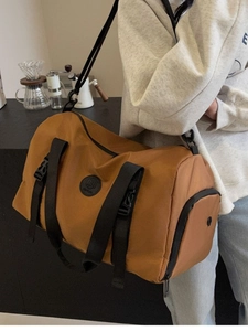 Women Large Capacity Nylon Travel Bag Waterproof Gym Fitness Duffle Bag With Shoe Compartment Wet Dry Separation Handbag