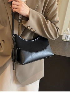 Vintage Scrub PU Wildleder Nähte Damen Tote Bag Große Kapazität Lässige Umhängetasche Hobo Tasche Für Den Täglichen Büroalltag