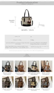 Detailed size chart for minimalist PU bucket bag with precise height and width measurements