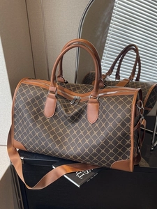 Große Kapazität PU Leder Reisetasche Rautenmuster Retro Weekender Duffle Bag Für Damen Herren Casual Handgehaltene Crossbody Gepäcktasche