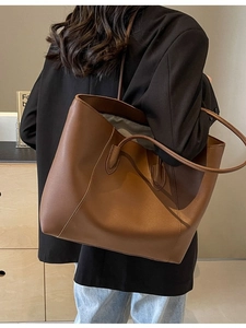 Women Large Capacity PU Leather Tote Bag Minimalist Stitching Zipper Closure Shoulder Handbag For Ladies Office Daily Bags