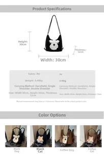 Spécifications de taille et détails du matériau pour le sac cabas brodé en PU souple
