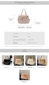 Spécifications de taille pour un sac en peluche avec poignée en perles chic