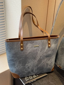Women Large Capacity Tote Bag Marble Texture PU Leather Contrast Color Shoulder Bag Urban Casual Commuter Handbag
