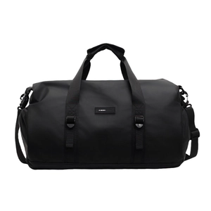 Large capacity black oxford travel bag with adjustable strap and durable top handles