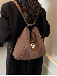 Women Large Capacity Fashion Backpack PU Leather Tote Bag Street Trendy Hobo Shoulder Bag Ladies Commuting Casual Handbag