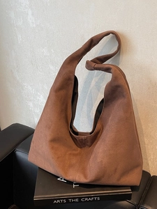 Vintage Large Capacity Women Tote Bag PU Leather Suede Texture Knot Shoulder Bag Fashion Commuting Minimalist Hobo Bag