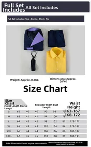 Detailed size chart for Spike Spiegel cosplay suit with full body measurements in cm